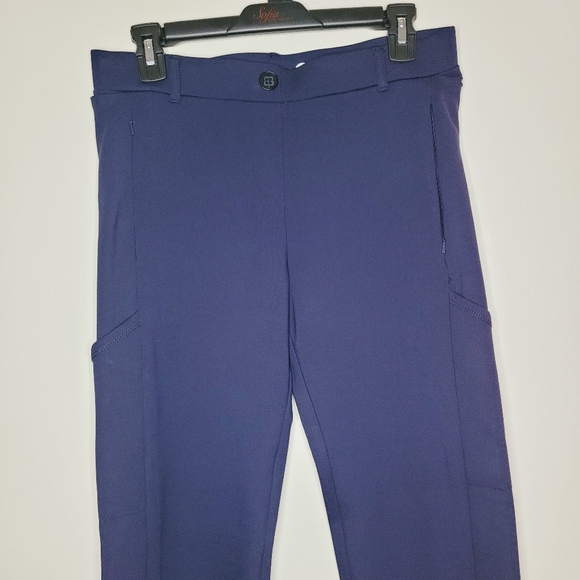 Betabrand 7-Pocket Pants Yoga Women's Medium Long Bootcut Navy Classic Pull On - Picture 4 of 13